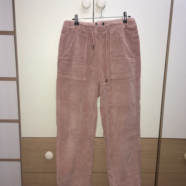 코듀로이 밴딩 팬츠 핑크