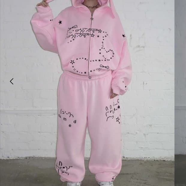 Named Collective 버니 핑크 후드집업 & 바지 셋업