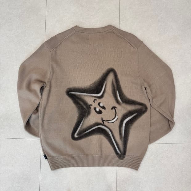 디스이즈네버댓 스타 니트 스웨터 베이지 라지