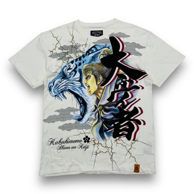 사무라이 사쿠라 게이지 사자후 오리엔탈 반팔 티셔츠