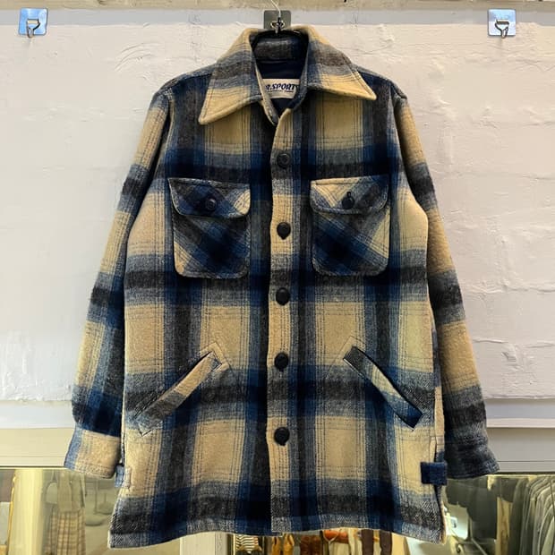 Mr.Sports 블루체크 플란넬 자켓 S