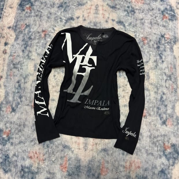 Impala 00s lettering ribbed cut sew