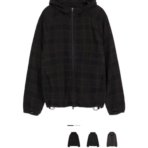 (3)(초판) 폴리테루 휴먼인덱스 휴먼 체크 후디 파카 브라운