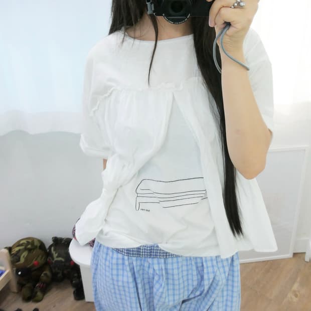 네넷 커튼 드로잉 탑(화이트)