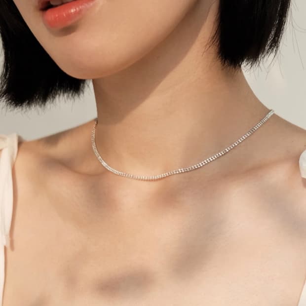 Two line ball necklace