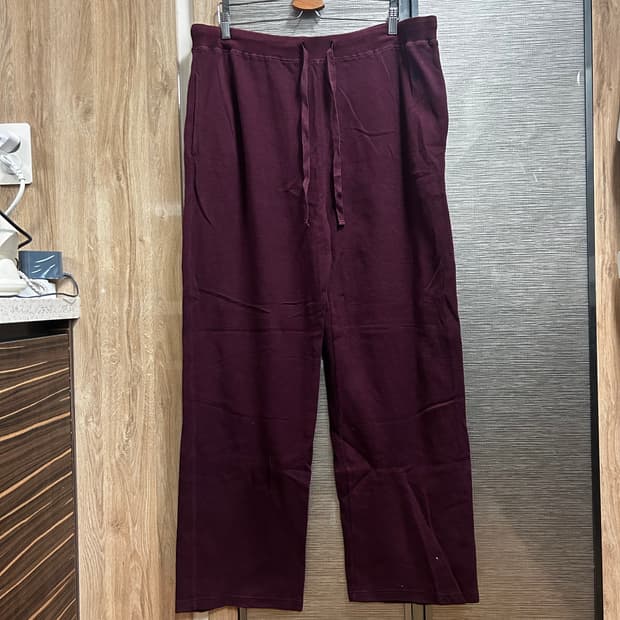 폴로 와인색 와플 스웻팬츠 36