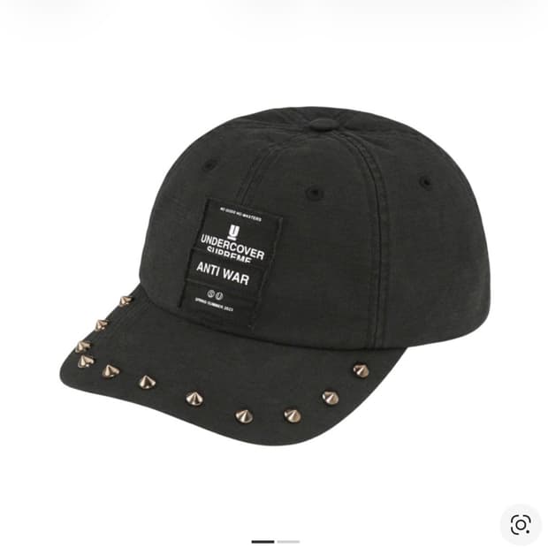 슈프림x언더커버 스터드 6 패널 블랙 23ss