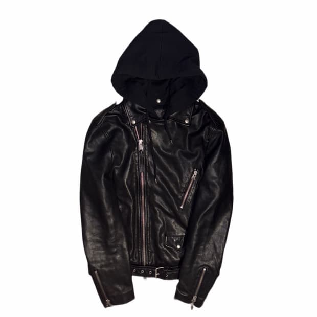All Saints Hooded Leather Jacket