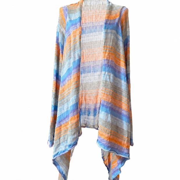 멀티 스트라이프 드레이프 가디건