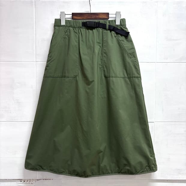 카키 바스락 solotex 스커트 