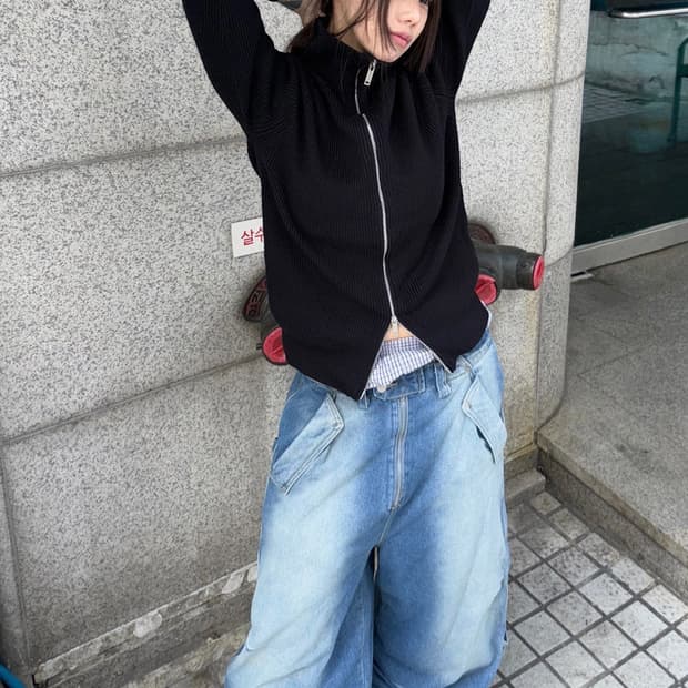 *Pre order [unisex] 코지무드 하이넥 투웨이 니트집업(2c