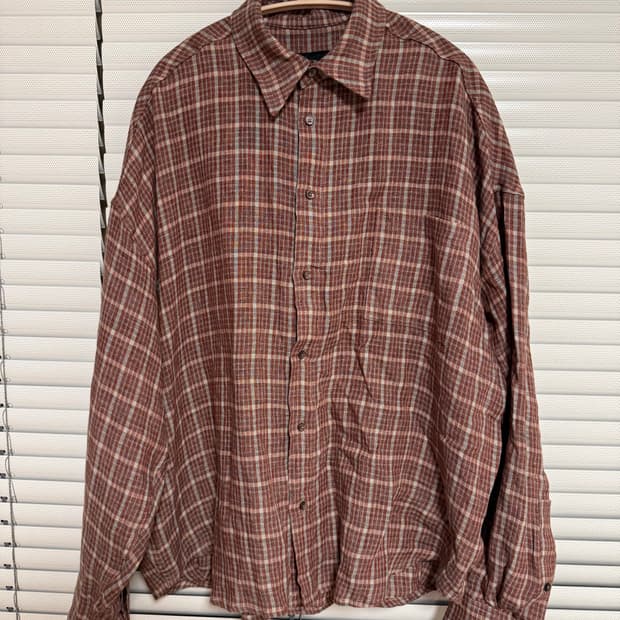 카미엔 린넨 체크 셔츠