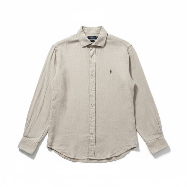 폴로랄프로렌 베이지셔츠 카키로고 L
