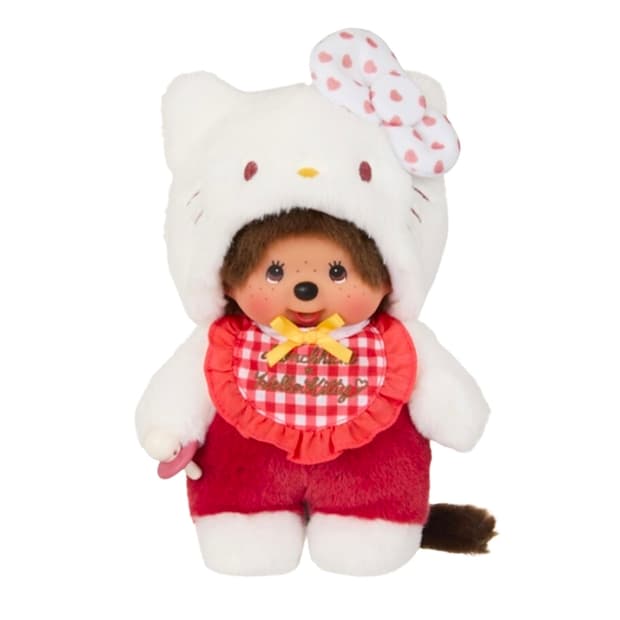몬치치 x 헬로 키티 깅엄 체크 S 인형