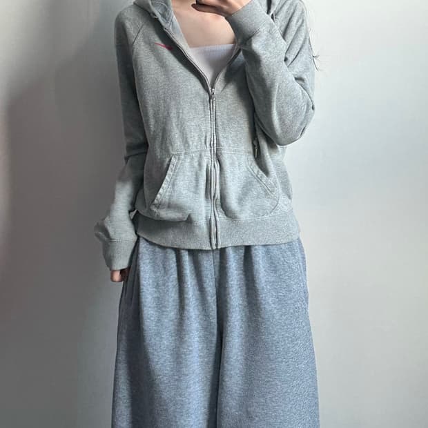 나이키 스우시 백로고 그레이 후드집업