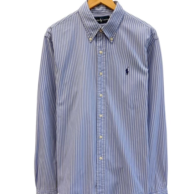 폴로 줄무늬 셔츠 스카이블루&화이트 (2XL) 