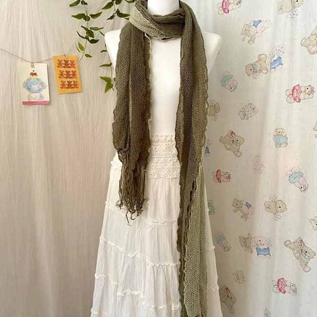 그런지 히피 니트 머플러