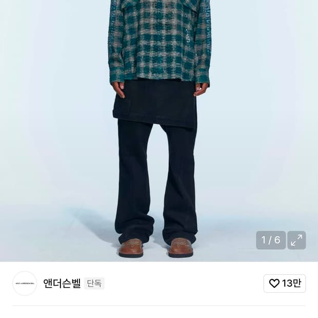 앤더슨벨 왓셔 쉬어 체크 셔츠 L