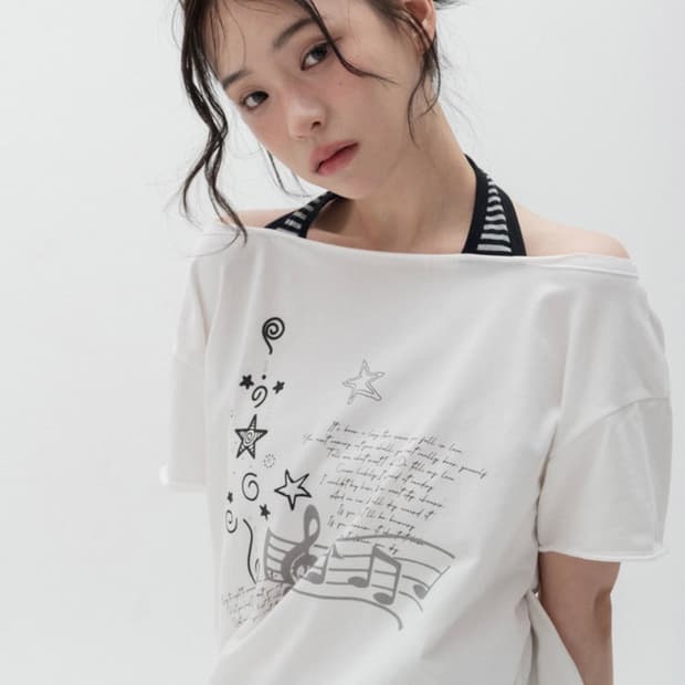 새상품) 하이스쿨디스코 락스타 홀터넥 오프숄더