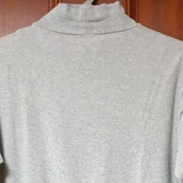 MUJI 무지 코튼 하프 넥 니트 롱슬리브 M   