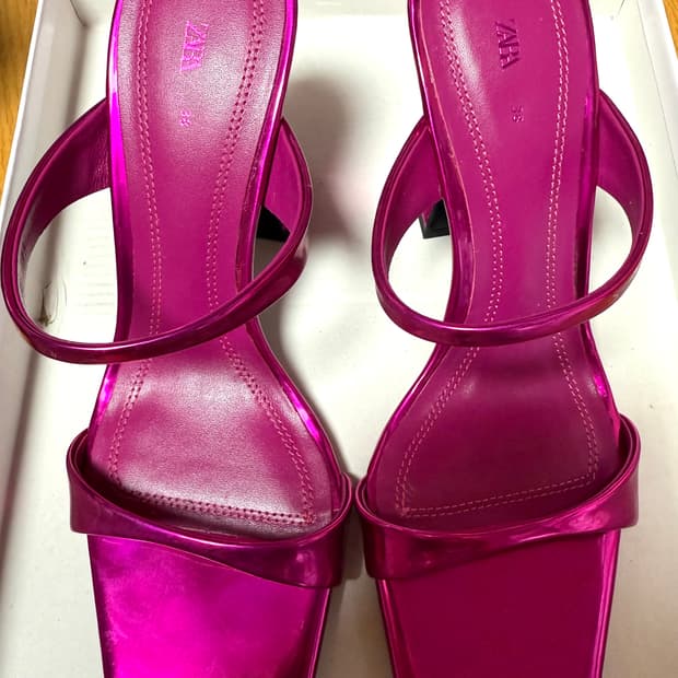 자라 핑크 샌들 38