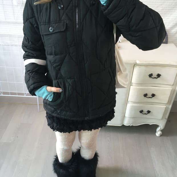 T&c surf 블랙 퀄팅 패딩 점퍼