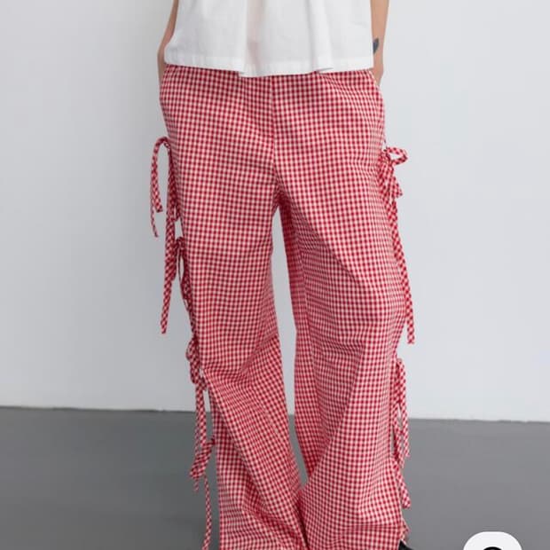 GBH 25SS RIBBON DETAIL CAPRI PANTS CHECK