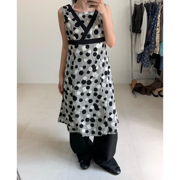 빈티지 도트 원피스