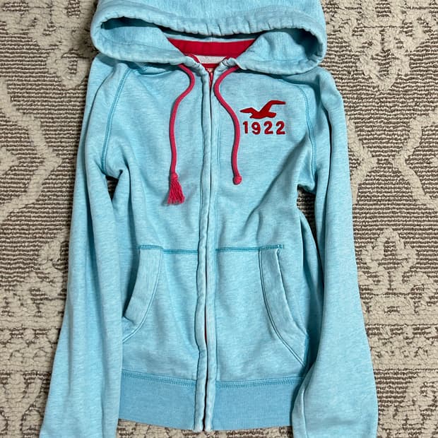 초희귀 홀리스터 스카이블루 후드집업 