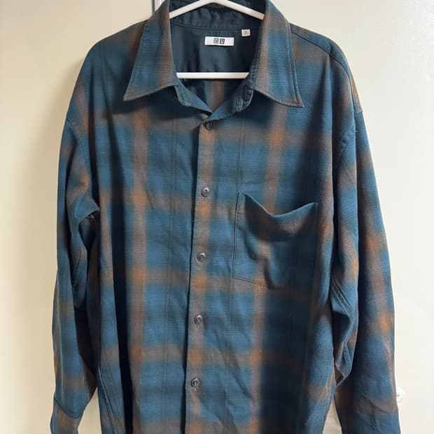 유니클로 르메르 U 체크 셔츠 XL