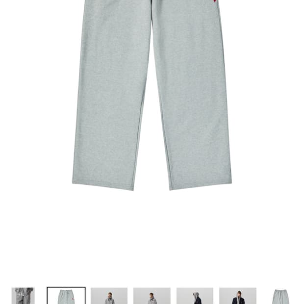 노맨틱 헤비 웨이트 유니크 포켓 디테일 저지 팬 츠 그레이