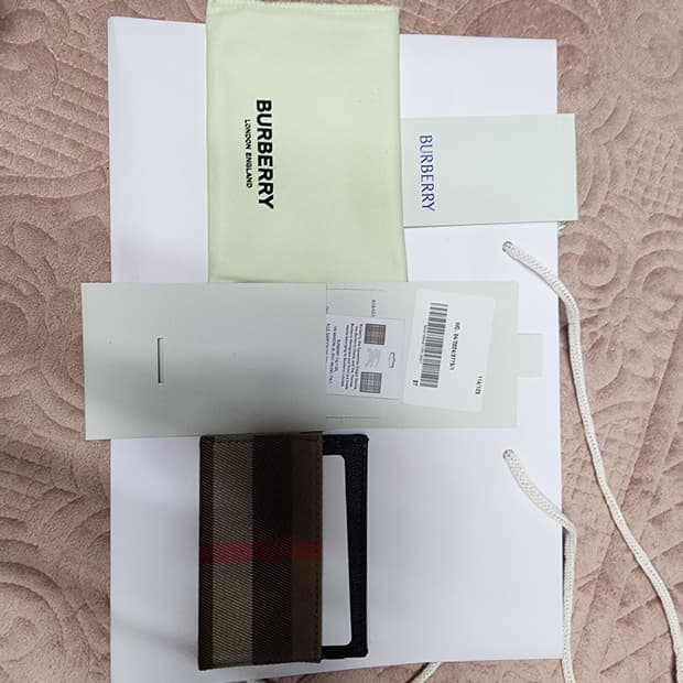 버버리체크 카드지갑