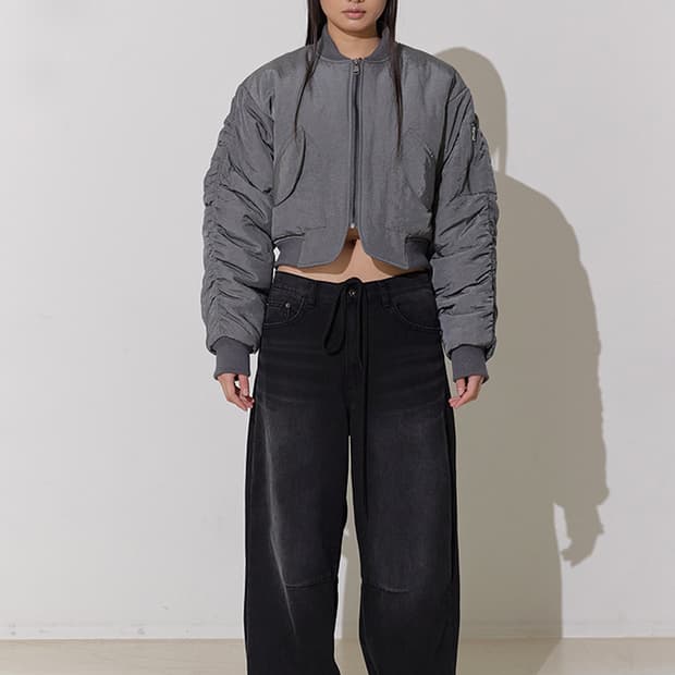 세이스라 saysra 스트링 워시드 데님 팬츠 블랙