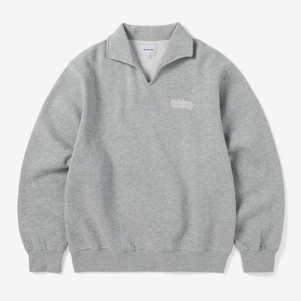 Open Collar Sweatshirt Heather Grey