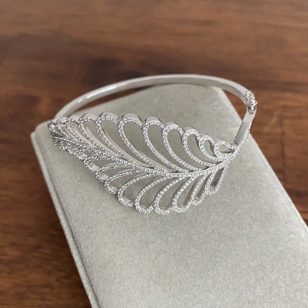 나뭇잎 모티브 실버 팔찌(925)