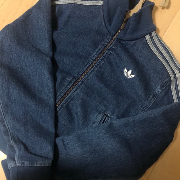 아디다스 y2k 데님 트랙탑