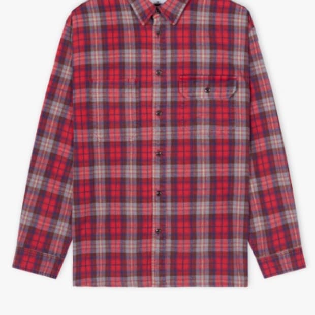 처칠롬퍼 플란넬체크셔츠 빈티지레드 m사이즈