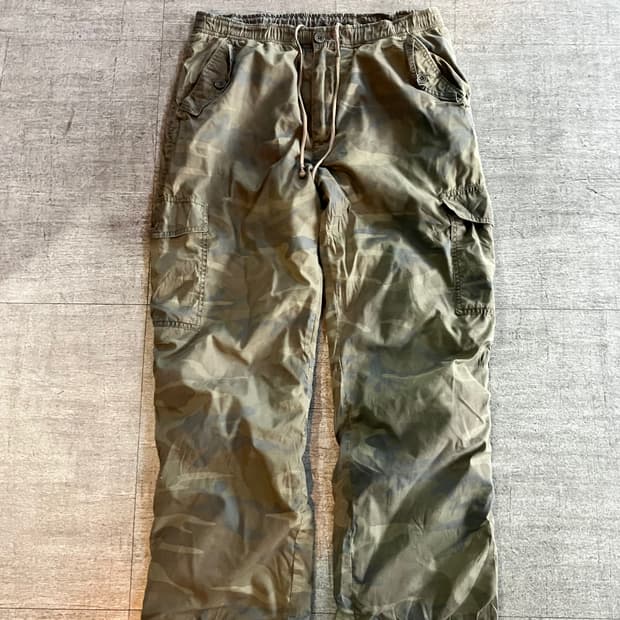 일본빈티지 Villand 올드스쿨스트릿 밀리터리카모 카고패딩팬츠