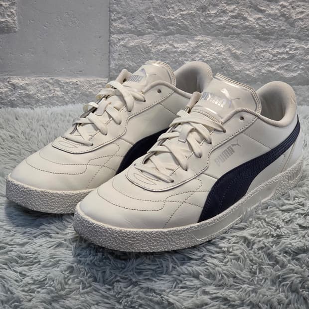 3q-6:푸마 슈퍼 팀 클래식 화이트 네이비(290mm)-상태긋