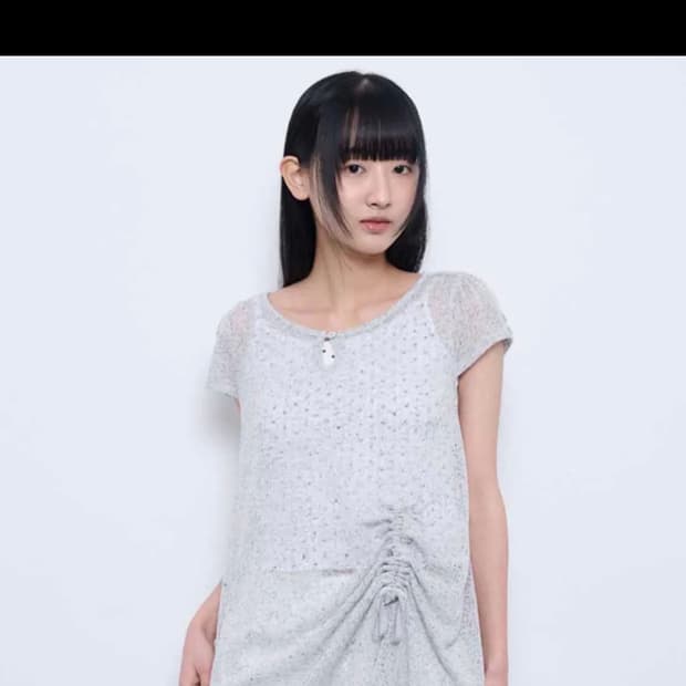 뚜오미오 CROCHET MINI DRESS [LIGHT GREY]