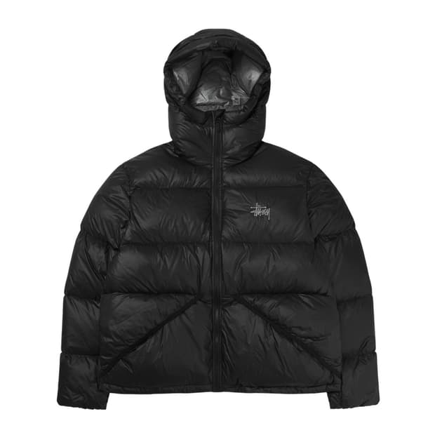 스투시 마이크로 립스탑 패딩 블랙 L