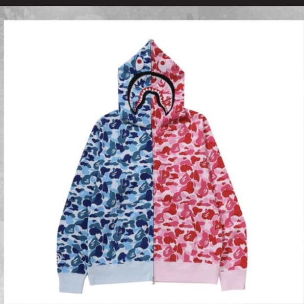 베이프 반반후드집업