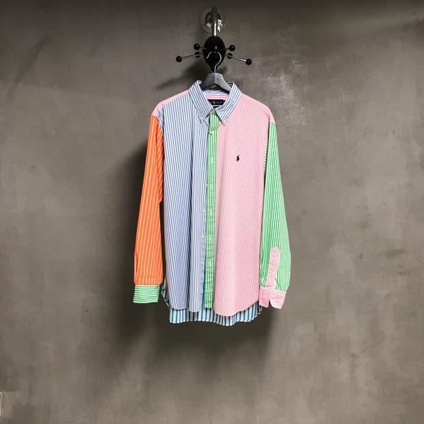 폴로 랄프로렌 QR 배색 스트라이프 셔츠 XL