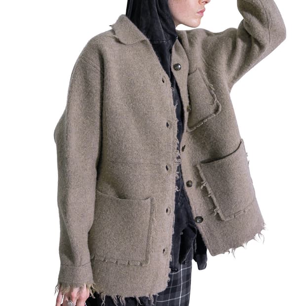 [F]퍼버즈 25fw Crash 니트 코트/베이지