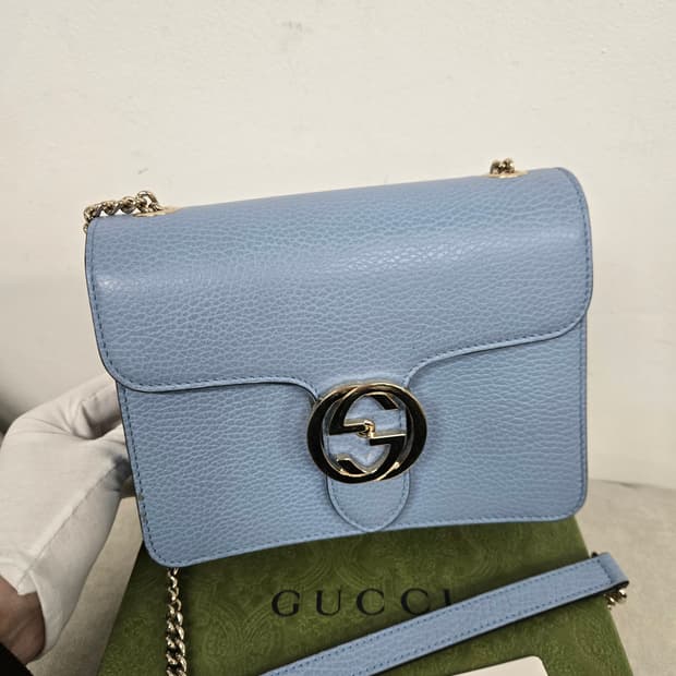 [보증서 정품] 구찌 인터로킹 숄더백