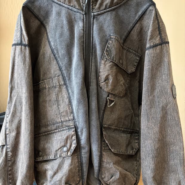 펜필드 믹스드 유틸리티 포켓 후디 스웨트자켓 다크브라운