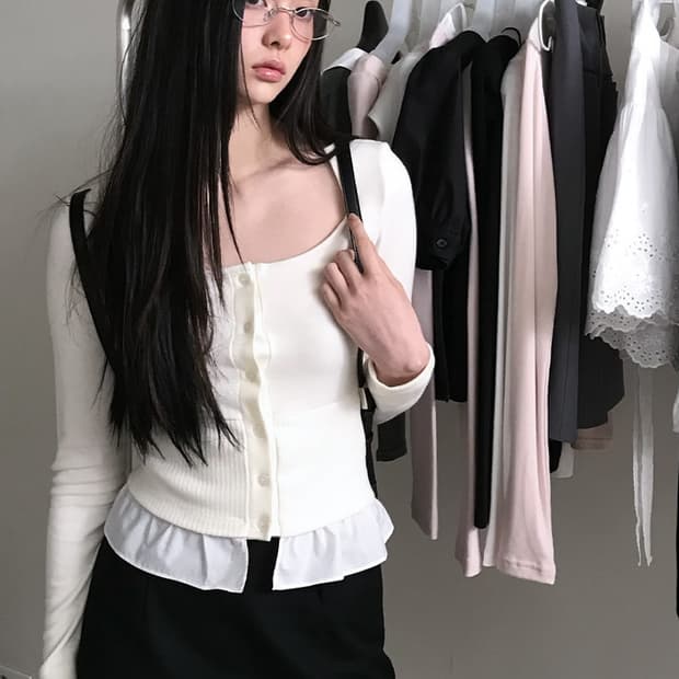 낫유어로즈 가디건 