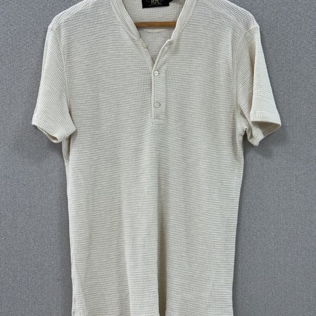 더블알엘 와플 헨리넥 니트 반팔 /  L