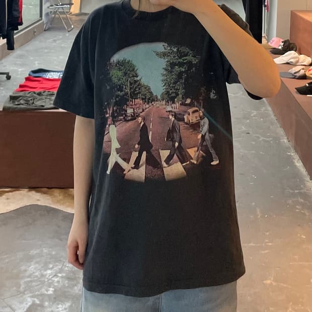 빈티지 비틀즈 프린팅 반팔 H2394