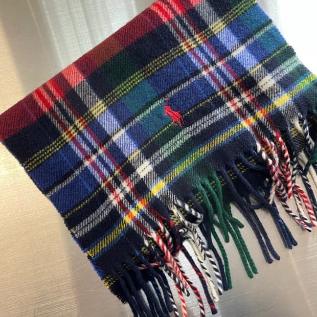 폴로 랄프로렌 체크 울 머플러 